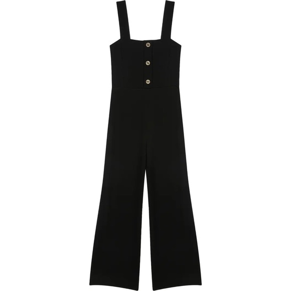 Maje Pampi Crepe Logo Button Overall Jumpsuit, EU Size 40 - Picture 16 of 16